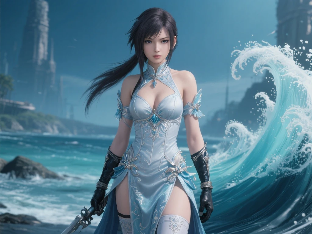 《最终幻想7：重生》蒂法潮汐女神装Mod：绝美风采令人惊叹！